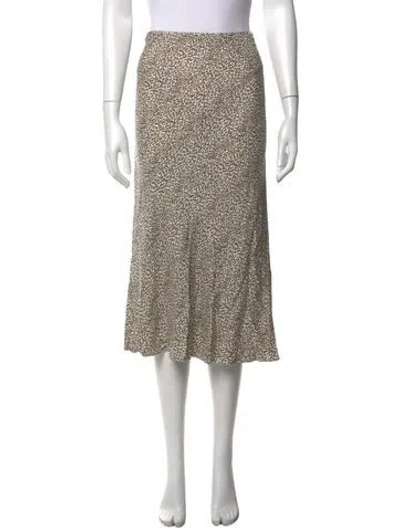 Pre-owned Jenni Kayne Animal Print Midi Length Skirt In Neutral