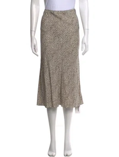 Pre-owned Jenni Kayne Animal Print Midi Length Skirt In Neutral