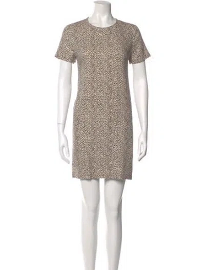 Pre-owned Jenni Kayne Animal Print Mini Dress In Brown