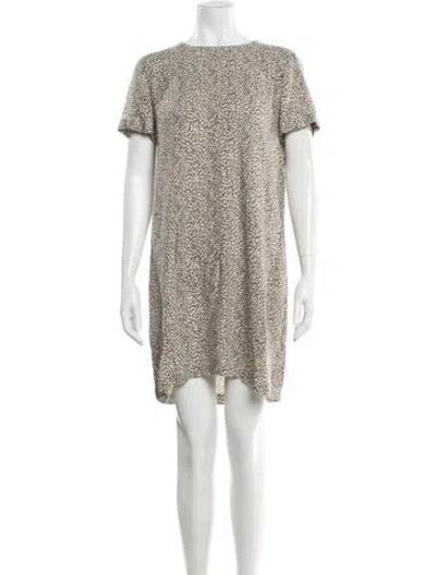 Pre-owned Jenni Kayne Animal Print Mini Dress In Brown