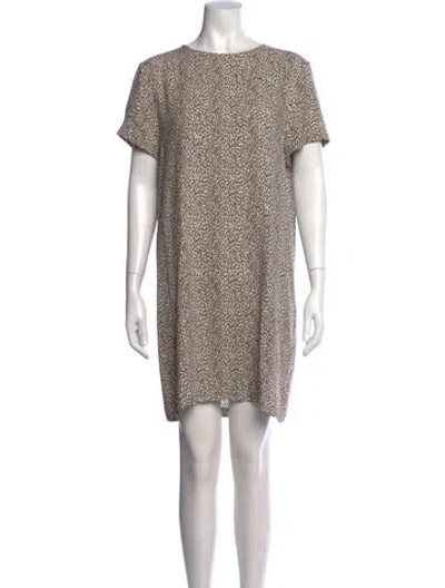 Pre-owned Jenni Kayne Animal Print Mini Dress In Brown