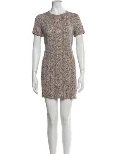 Pre-owned Jenni Kayne Animal Print Mini Dress In Neutral