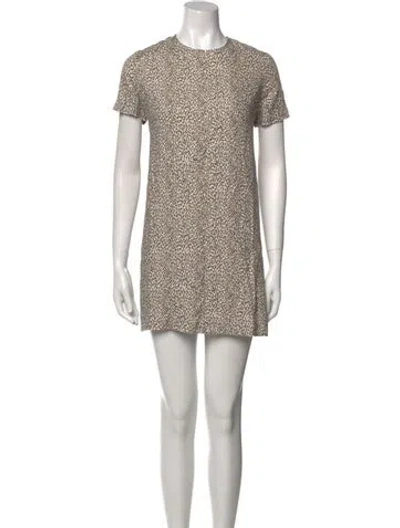 Pre-owned Jenni Kayne Animal Print Mini Dress In Neutral