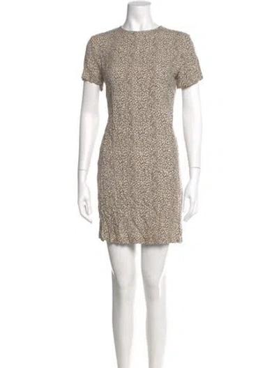 Pre-owned Jenni Kayne Animal Print Mini Dress In Neutral