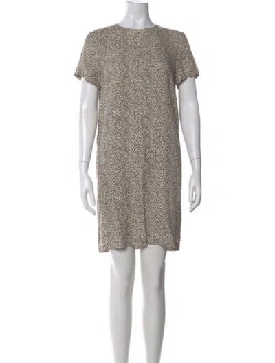 Pre-owned Jenni Kayne Animal Print Mini Dress In Neutral