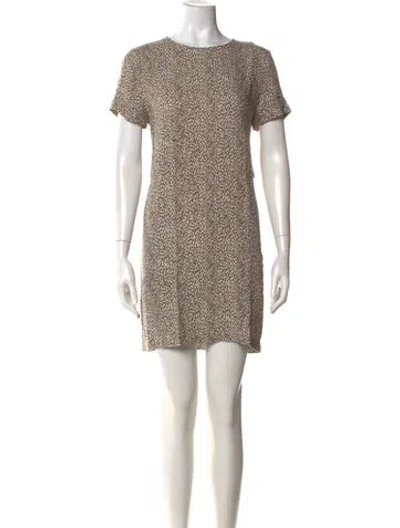 Pre-owned Jenni Kayne Animal Print Mini Dress In Neutral