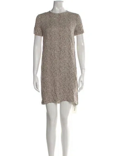Pre-owned Jenni Kayne Animal Print Mini Dress In White