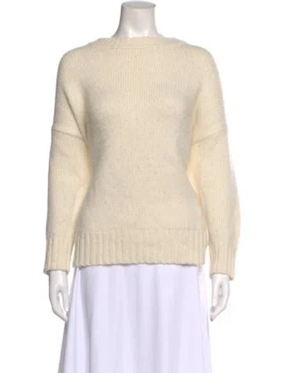 Pre-owned Jenni Kayne Baby Alpaca Bateau Neckline Sweater In Neutral