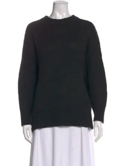 Pre-owned Jenni Kayne Baby Alpaca Crew Neck Sweater In Black