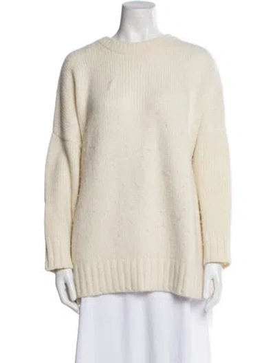 Pre-owned Jenni Kayne Baby Alpaca Crew Neck Sweater In Neutral