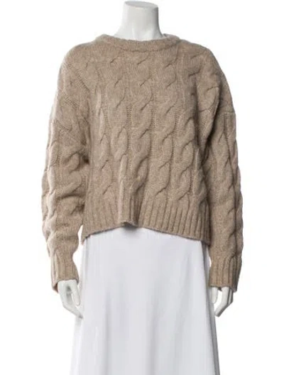 Pre-owned Jenni Kayne Baby Alpaca Crew Neck Sweater In Neutral