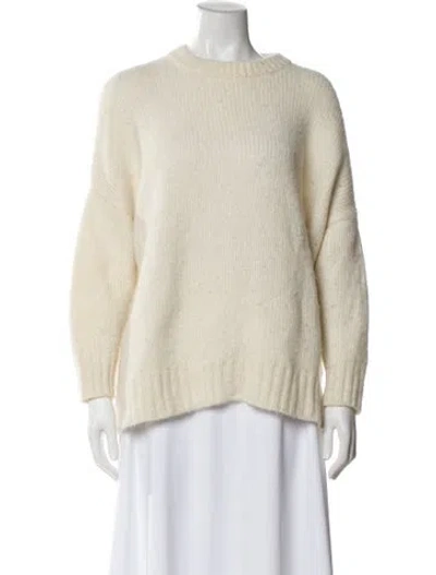 Pre-owned Jenni Kayne Baby Alpaca Crew Neck Sweater In White