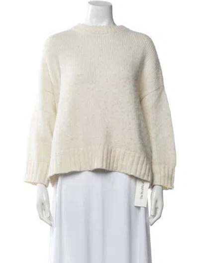 Pre-owned Jenni Kayne Baby Alpaca Crew Neck Sweater In White