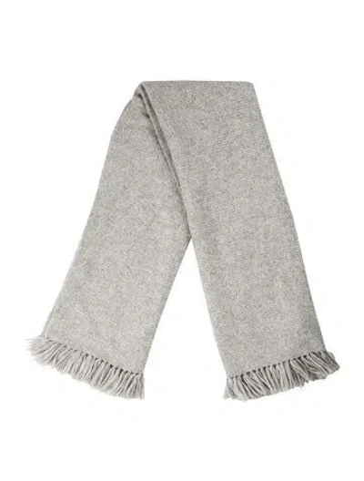Pre-owned Jenni Kayne Baby Alpaca Striped Scarf In Gray