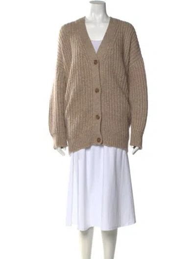 Pre-owned Jenni Kayne Baby Alpaca V-neck Sweater In Neutral