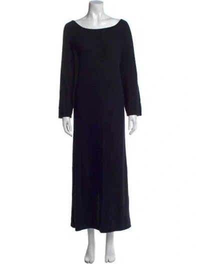 Pre-owned Jenni Kayne Bateau Neckline Long Dress In Black