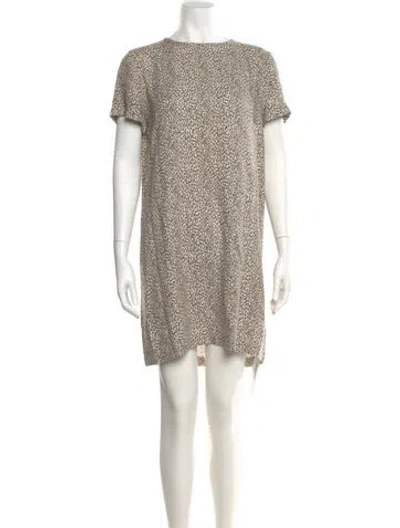 Pre-owned Jenni Kayne Bateau Neckline Mini Dress In Neutral