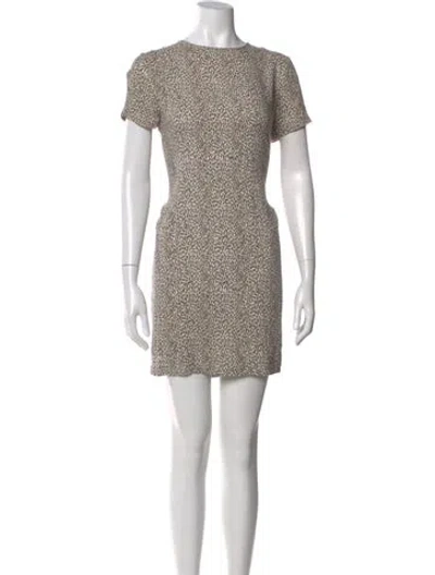Pre-owned Jenni Kayne Bateau Neckline Mini Dress In Neutral