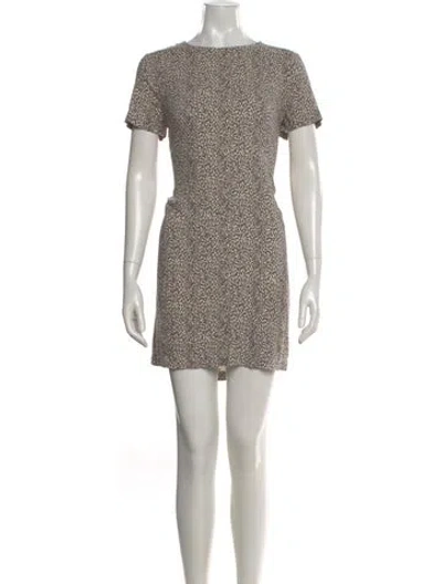 Pre-owned Jenni Kayne Bateau Neckline Mini Dress In Neutral