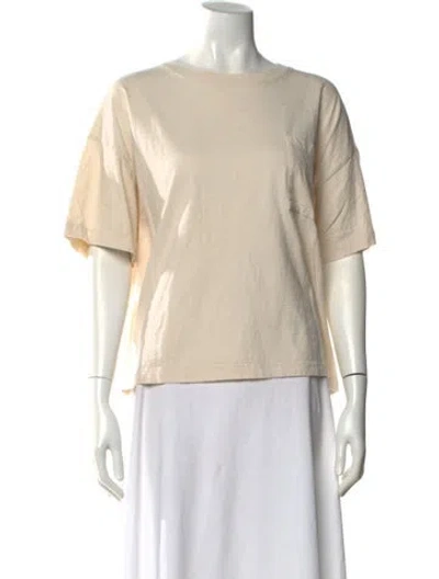 Pre-owned Jenni Kayne Bateau Neckline Short Sleeve T-shirt In Neutral
