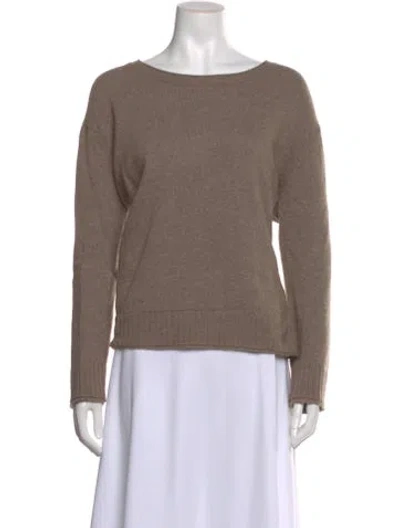 Pre-owned Jenni Kayne Bateau Neckline Sweater In Brown