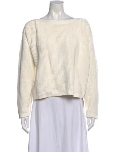 Pre-owned Jenni Kayne Bateau Neckline Sweater In Neutral