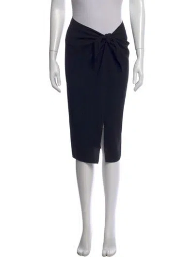 Pre-owned Jenni Kayne Bow Accents Knee-length Skirt In Black