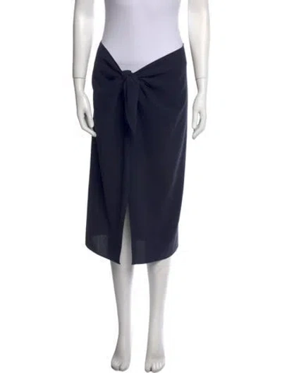 Pre-owned Jenni Kayne Bow Accents Knee-length Skirt In Blue