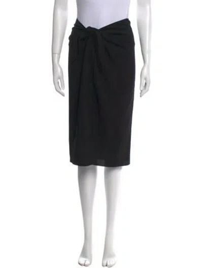 Pre-owned Jenni Kayne Bow Accents Midi Length Skirt In Black