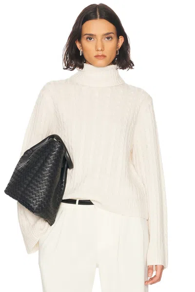 Jenni Kayne Cable Nell Turtleneck Sweater In Ivory