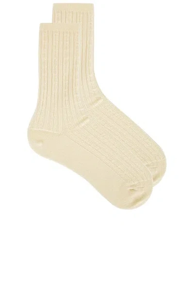 Jenni Kayne Cable Socks In Yellow