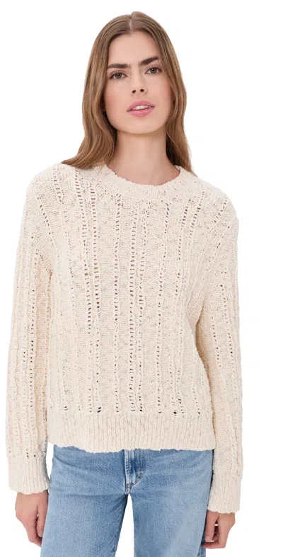 Jenni Kayne California Crew Neck Sweater Cream In White