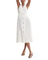 Jenni Kayne Callan Linen Button Front Midi Dress In Ivory