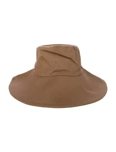 Pre-owned Jenni Kayne Canvas Baja Hat In Brown