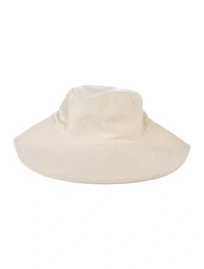 Pre-owned Jenni Kayne Canvas Wide Brim Hat In Neutral