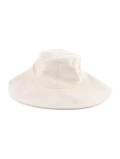 Pre-owned Jenni Kayne Canvas Wide Brim Hat In Neutral