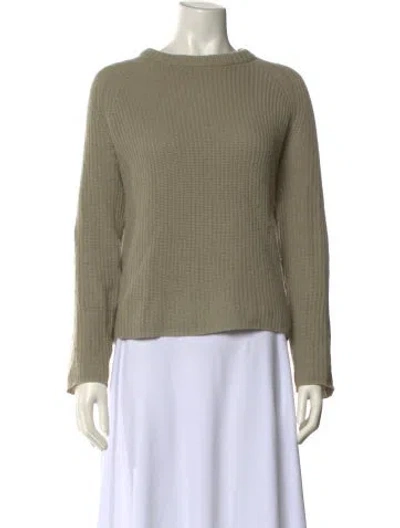 Pre-owned Jenni Kayne Cashmere Bateau Neckline Sweater In Green