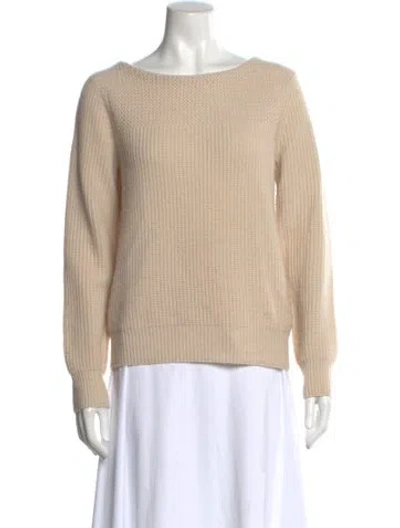 Pre-owned Jenni Kayne Cashmere Bateau Neckline Sweater In Neutral