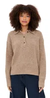 Jenni Kayne Cashmere Burke Polo Camel Donegal In Neutral