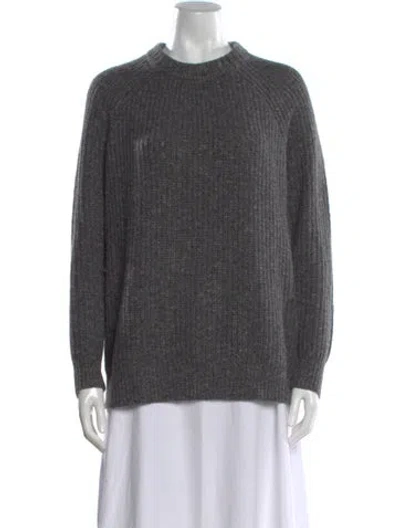Pre-owned Jenni Kayne Cashmere Crew Neck Sweater In Gray