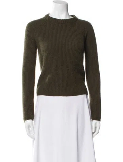 Pre-owned Jenni Kayne Cashmere Crew Neck Sweater In Green