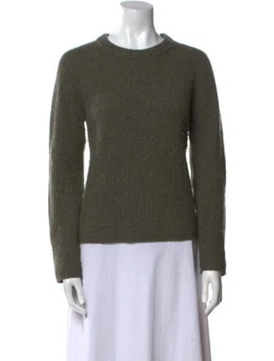 Pre-owned Jenni Kayne Cashmere Crew Neck Sweater In Green
