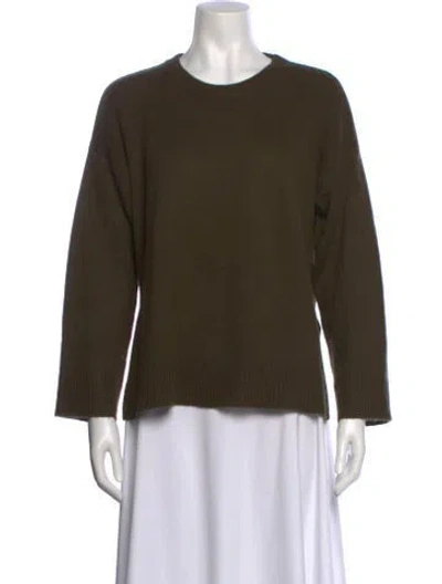 Pre-owned Jenni Kayne Cashmere Crew Neck Sweater In Green