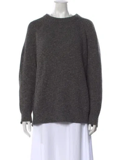 Pre-owned Jenni Kayne Cashmere Crew Neck Sweater In Grey