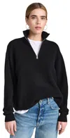 Jenni Kayne Cashmere Half Zip In Black