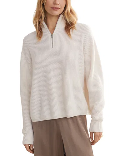 Jenni Kayne Cashmere Half Zip Sweater In Ivory