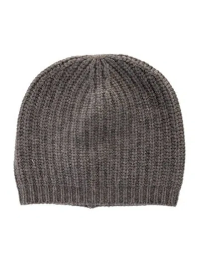 Pre-owned Jenni Kayne Cashmere Knitted Beanie In Gray