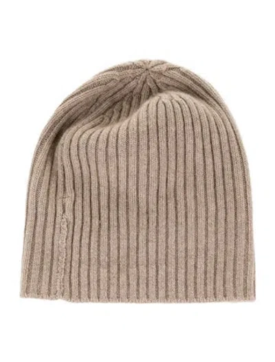 Pre-owned Jenni Kayne Cashmere Knitted Beanie In Neutral