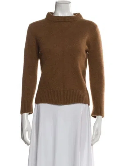 Pre-owned Jenni Kayne Cashmere Mock Neck Sweater In Brown