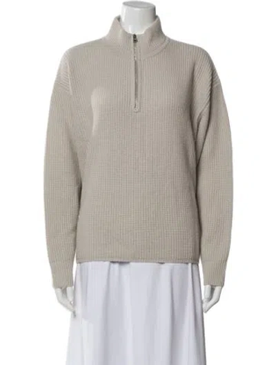 Pre-owned Jenni Kayne Cashmere Mock Neck Sweater In Gray